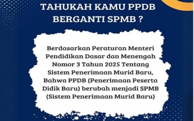 SPMB (Sistem Penerimaan Murid Baru) Tahun 2025 “ANTI SUAP, ANTI GRATIFIKASI, ANTI PUNGLI”